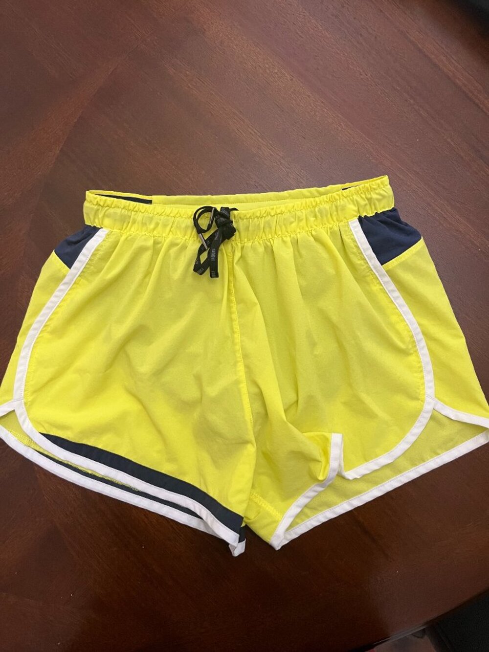 Rabbit Lined Running Shorts, Yellow and Navy